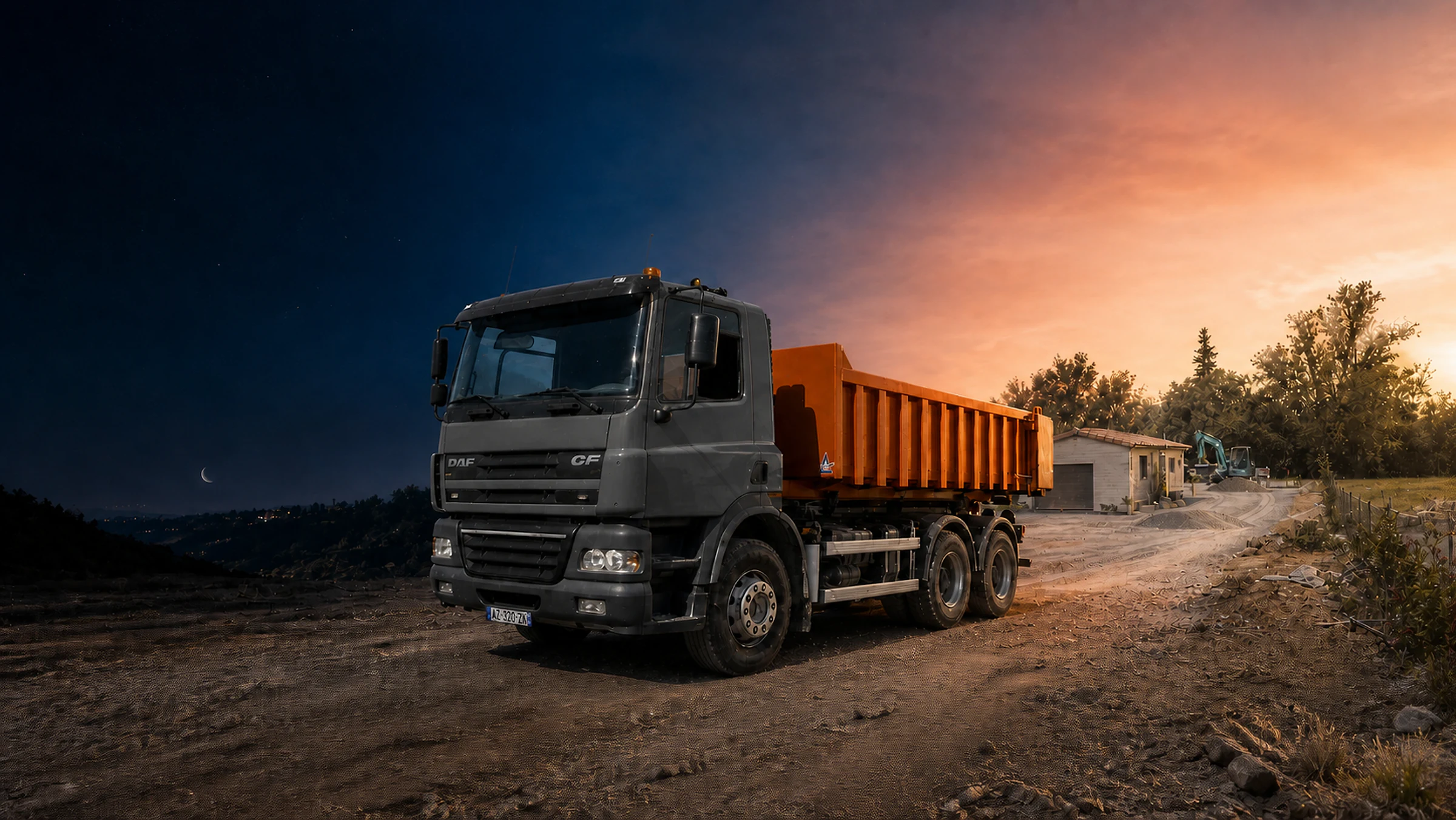 Camion Chassain TP sur un chantier en Sud Ardèche, du premier jour à la livraison